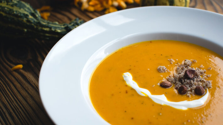 Winterlicher Pilzeintopf mit Lauch und Butternut-Kürbis - Winterlicher Pilzeintopf mit Lauch und Butternut-Kürbis