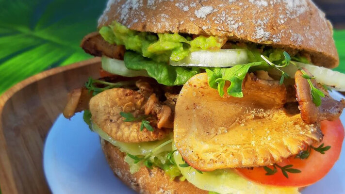 Austernpilz-Burger mit Guacamole - Austernpilz-Burger mit Guacamole